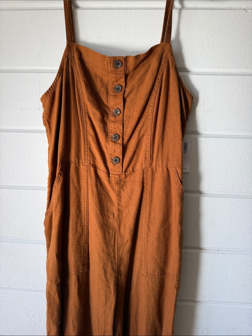 Old Navy Rust Orange Faux Button-Front Jumpsuit